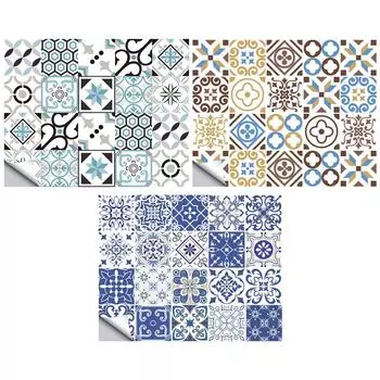20 шт. клейкие водонепроницаемые мозаичные наклейки на настенную плитку для ванной комнаты, домашний декор * 10x10cm