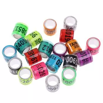 20 шт. Кольцо в виде лапки голубя с серьгами в виде слов 2021 Многоцветные инструменты для птиц разноцветный