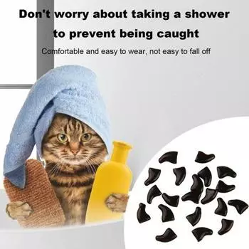 20 шт. колпачки для когтей для домашних животных с клеем, модные накладки для когтей для домашних животных, когти для кончиков когтей для кошек S красный