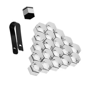 20 шт. колпачки для колесных гаек автомобиля, винтовая крышка ступицы, дизайн резьбы, пыленепроницаемые диски, внешнее украшение, высокая фиксация с зажимом 17mm