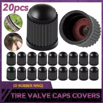 20 шт. колпачков для воздушных клапанов шин, пылезащитные колпачки, колпачки для автомобильных клапанов шин, автомобилей, мотоциклов, велосипедов с резиновым кольцом