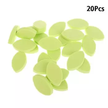 20 шт./компл. губка для наращивания ресниц для начинающих, в форме листа, мягкая пуховка для красоты, инструменты для макияжа, влажная и сухая двойного назначения светло-фиолетовый