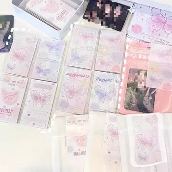 20 шт./компл. Ins Симпатичные Мини Наклейки Для Счета Рук Мечта Бабочка Запечатывающие Наклейки Упаковочные Карты Маленькая Карта Декоративный Материал