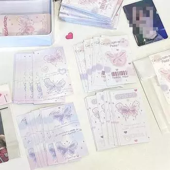20 шт./компл. Ins Симпатичные Мини Наклейки Для Счета Рук Мечта Бабочка Запечатывающие Наклейки Упаковочные Карты Маленькая Карта Декоративный Материал