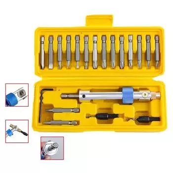 20 шт./компл., комплект многофункциональных отверток-переходников, дрель с потайной головкой, профессиональные универсальные насадки для отверток, набор отверток с головкой жёлтый