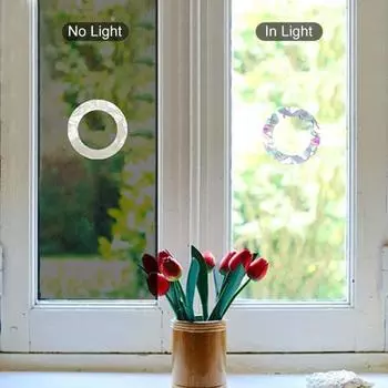 20 шт./компл., круглая наклейка на окно с радужной призмой, радужная, для предотвращения столкновений, оповещение о птицах, съемный «Ловец солнца»