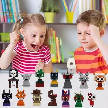 20 шт./компл. мультяшный строительный блок игрушка для малышей музыкальная игра персонаж микрочастица сборка игрушка для мальчиков девочек образовательная конструктор фигурка настольный 1 Set