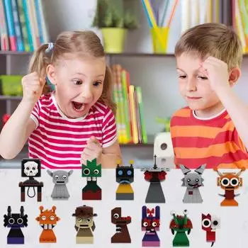 20 шт./компл. мультяшный строительный блок игрушка для малышей музыкальная игра персонаж микрочастица сборная игрушка 1 Set
