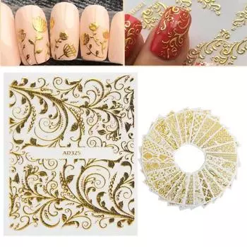 20 шт./компл. наклейка для переноса ногтей, компактная безопасная смола, красивый 3D цветочный узор для вечеринки