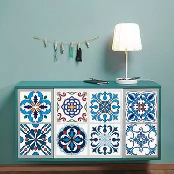 20 шт./компл., наклейка на плитку в средиземноморском стиле, кухонный фартук, шкаф, стол, ремонт ванной комнаты, пилинг и; наклейки для стен 10cmX10cmX20pcs