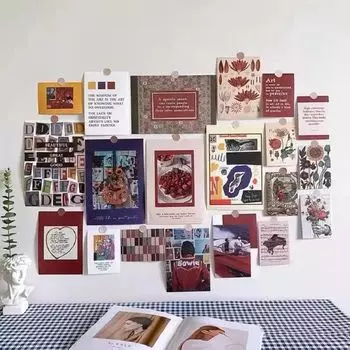 20 шт./компл. обои Ins, креативное искусство, декоративная открытка для спальни, гостиной, фон, наклейка на стену, плакат