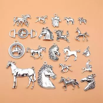 20 шт./компл. подвески в виде лошади, аксессуары для ювелирных изделий, подвески, оптовая продажа