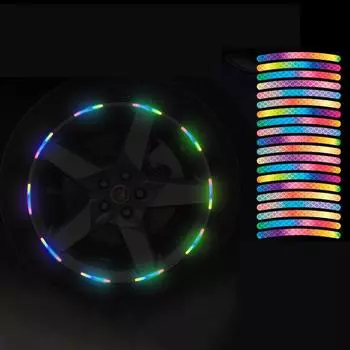 20 шт./компл. светоотражающая наклейка на автомобильную шину, предупреждающая наклейка на шину, радужная персональная наклейка на мотоцикл или электромобиль, украшение