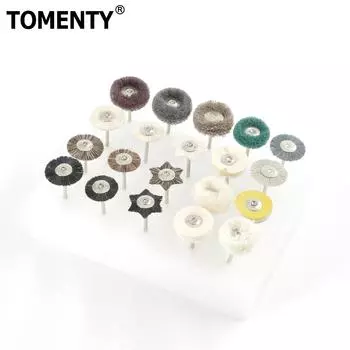 20 шт./компл. TOMENTY Dental Lab HP полировальный набор 2,35 мм для шлифовки керамики, фарфора, низкоскоростная полировальная щетка, кожаный бафф 20pcs