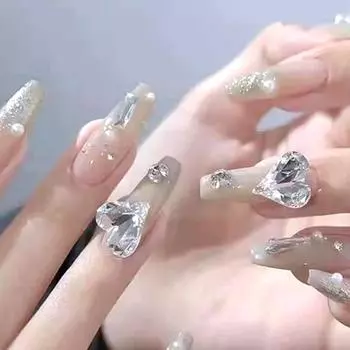 20 шт./компл. украшения для ногтей сплошные DIY красочные декоративные сверла для маникюра в виде сердечек со стразами H