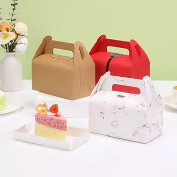 20 шт./компл., упаковочная коробка для торта, крафт-бумага, коробка для конфет, упаковка для подарков на день рождения своими руками, упаковка для вечеринки, коробка для торта, держатель для бумаги в комплект не входит белый