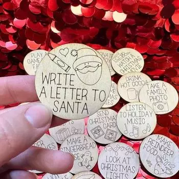 20 шт./компл. жетоны обратного отсчета на Рождество «Что делать» с буквенным принтом праздничное украшение Рождественский пришествие деревянные монеты комплект дисков A