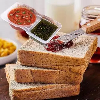 20 шт., контейнер для приправ, коробка для специй с двумя отделениями и крышками, многоразовый контейнер для закусок