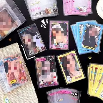 20 шт. корейская INS милый мультяшный щенок прозрачная рамка для карт пленка Kawaii Kpop 3-дюймовая фотокарточка DIY упаковка декоративный ПВХ карман