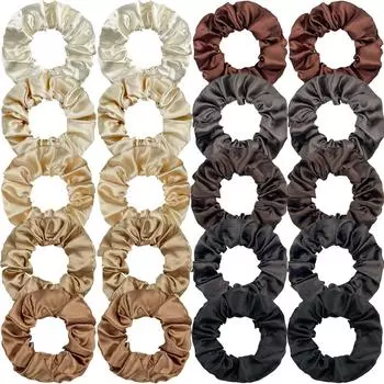 20 шт. Корейские атласные эластичные резинки для волос Скранчи Держатель для хвостика Резинки для волос Розовый Женские Девушки Головные уборы Держатель для хвостика