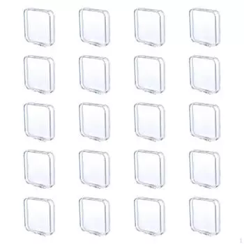 20 шт. Коробка для значков аниме, прозрачная подставка для дисплея, портативная, легкая, настольная, для хранения 7.1CM