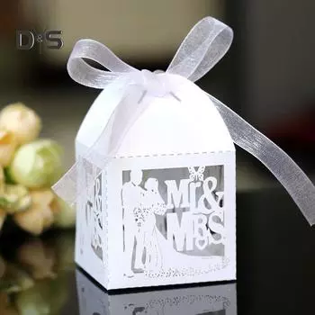 20 шт. коробки конфет с бабочкой и вырезом Mr Mrs Favor шоколадный футляр для вечеринок и фестивалей one size светло-фиолетовый