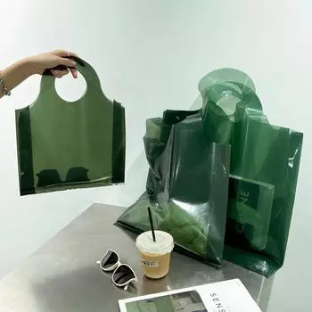 20 шт. Косметичка для переноски, сумка для магазина одежды, утолщенная пластиковая сумка, прозрачная пластиковая сумка для переноски, черная 30x39 см