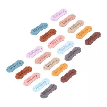 20 шт. кожаные этикетки DIY ручная работа износостойкая кожаная бирка долговечность случайный цвет тиснение