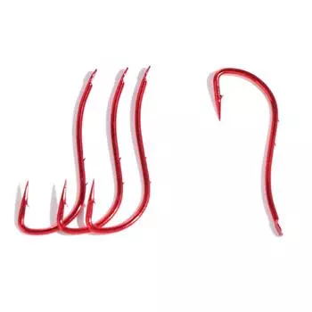 20 шт. Красные рыболовные крючки из высокоуглеродистой стали с двойным цевьем для живой наживки, держатель для приманки, крючок для ловли червей 9