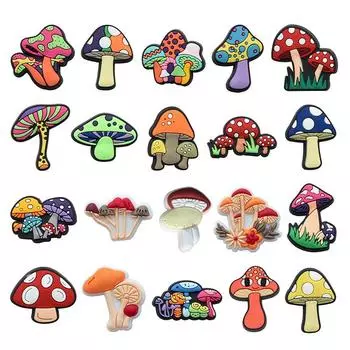 20 шт. красочные грибы серии ПВХ украшения для обуви 20pcs