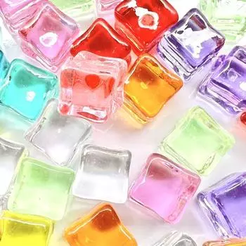 20 шт. красочные поддельные кубики льда, акриловые, имитируют кубики льда, нашивка в виде ракушки для телефона, искусственные кубики льда, сделай сам 20pcs