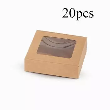 20 шт. креативных подарочных упаковочных коробок с прозрачным окном, бумажные коробки для ожерелий, коробки для конфет, коробки для хранения на свадебной вечеринке, упаковка для ювелирных изделий белый