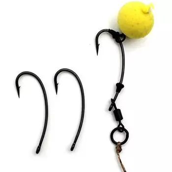 20 шт., крючки для карпа с длинным хвостовиком, крючок для ловли карпа с PTFE, колючий рыболовный крючок для держателя наживки, крючки для снаряжения для карпа, аксессуары