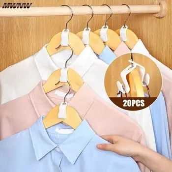 20 шт. крючки для вешалок для гардероба, органайзер для подключения, многофункциональный каскадный пластиковый шкаф для хранения в спальне, экономящий место, вешалка для пальто 20pcs зелёный