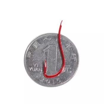 20 шт. крючков для держателя наживки с зазубринами из высокоуглеродистой стали, крючок для живой наживки, красные рыболовные крючки для ловли червей 9