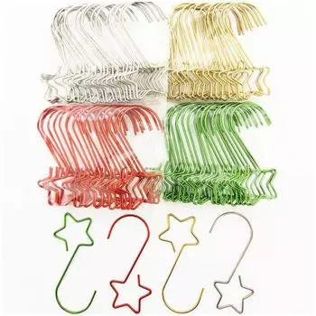 20 шт., крючок для рождественского венка, дверная вешалка, красочная металлическая звезда, передний подвесной венок, декоративный крючок, многоразовый красный