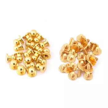 20 шт. Круглая головка сплошной латунный гвоздь заклепка кнопка DIY кожаные аксессуары(8*6мм золото)