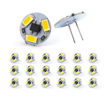 20 шт. круглых 12 В G4 мини светодиодных 3 светодиода SMD5730 PCB вытяжка светодиодная лампа белый теплый белый хрустальный свет люстра лампочки 20PCS WARM WHITE LED BULB