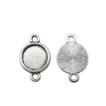 20 шт. круглый классический стиль разъем камея кабошон кулон базовая установка ювелирные компоненты аксессуары античное серебро цвет цинковый сплав 14 мм