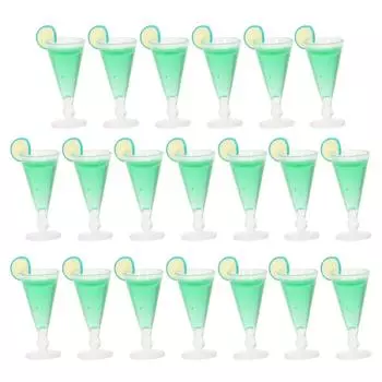 20 шт. кукольные бокалы для коктейля имитация жизненной сцены масштаб 1/12 мини-бокалы для коктейля игрушка кукла зелёный