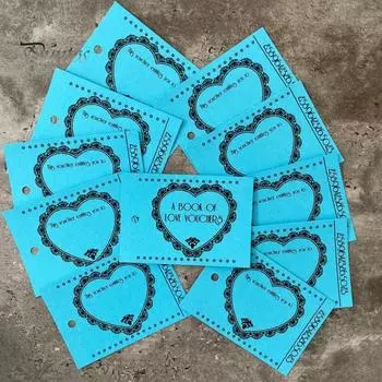 20 шт., купоны для влюбленных с красивым четким узором, 2 цвета, предварительно заполненные любовные ваучеры для парня красный