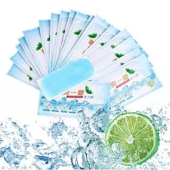 20 шт. Летние охлаждающие пластыри для лба, снимающие усталость, гелевые подушечки, наклейки синий