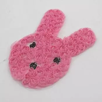 20 шт./лот 14 см Большая потертая шифоновая голова кролика для одежды для маленьких девочек, платья, ромпера, швейные аксессуары, шифоновые розы, голова кролика