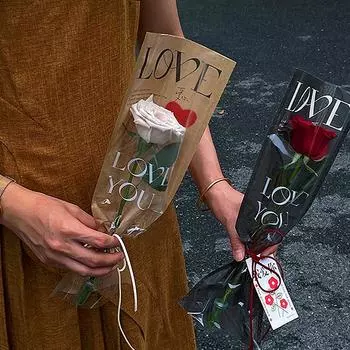 20 шт./лот Цветочная упаковка Принадлежности для украшения вечеринки ко Дню святого Валентина Упаковочная сумка для роз 20 pcs