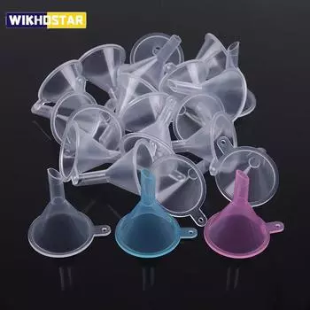 20 шт./лот, маленький пластиковый флакон для диффузора духов, мини воронки для жидкого масла, лабораторные инструменты, диаметр отверстия 6 мм, воронка для парфюмерного лосьона белый