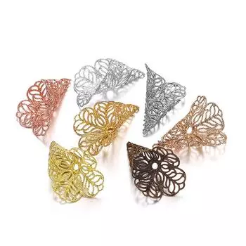 20 шт./лот, медные подвески, колпачки для бисера, филигранные колпачки для бисера, выдолбленные колпачки с цветком, разъем для DIY, принадлежности для изготовления ювелирных изделий