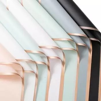 20 шт./лот, оберточная бумага с золотой каймой, розой, цветочным принтом, полупрозрачная упаковочная бумага для подарков в Корейском стиле, флорист, букет цветов