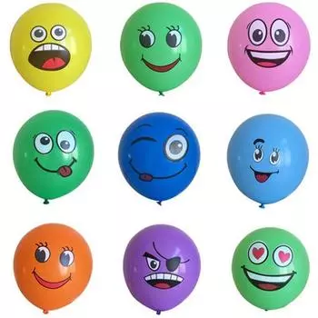 20 шт./лот Печатные Милые Большие Глаза Смайлики Латексные Шары С Днем Рождения Вечеринка