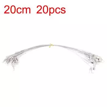 20 шт./лот поводок из стальной проволоки с поворотным поводком для рыболовных принадлежностей 15 см, 20 см, 30 см