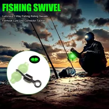 20 шт./лот, светящиеся вертлюжки для рыбалки, вращающиеся вертлюжки, соединители для крючков, аксессуары для морской рыбалки, вертлюжки для рыбалки, соединитель для снастей 2#